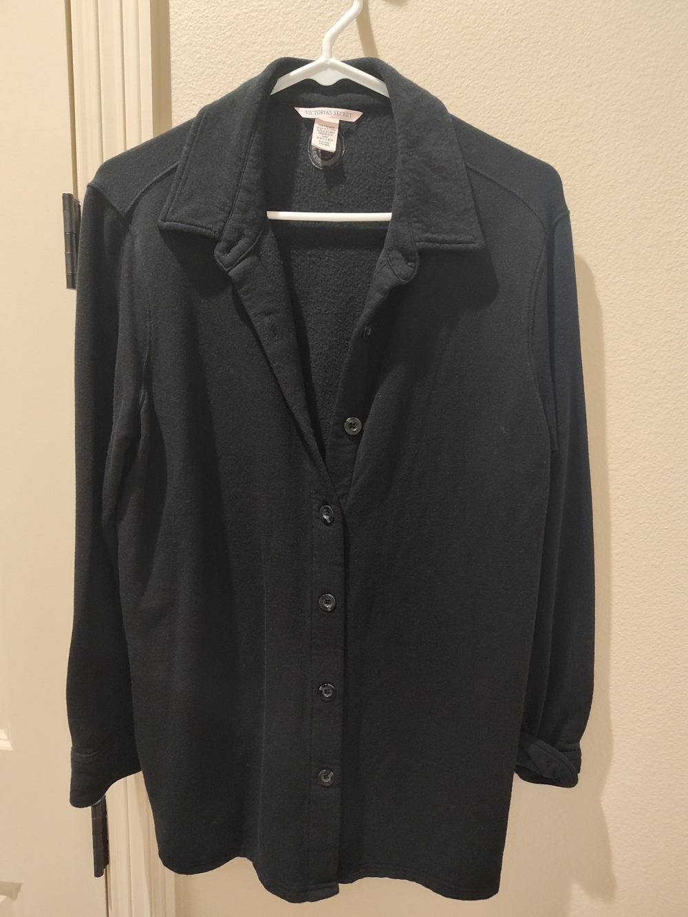 Victoria's Secret Black Button-Front Collared Top